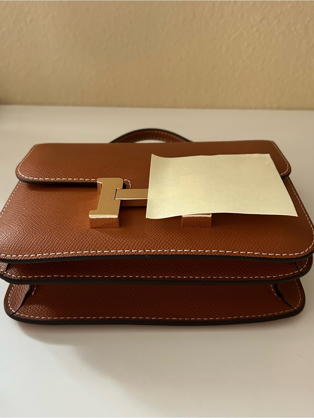 19cm Golden Brown Epsom Leather H Box - Picture 3 of 8